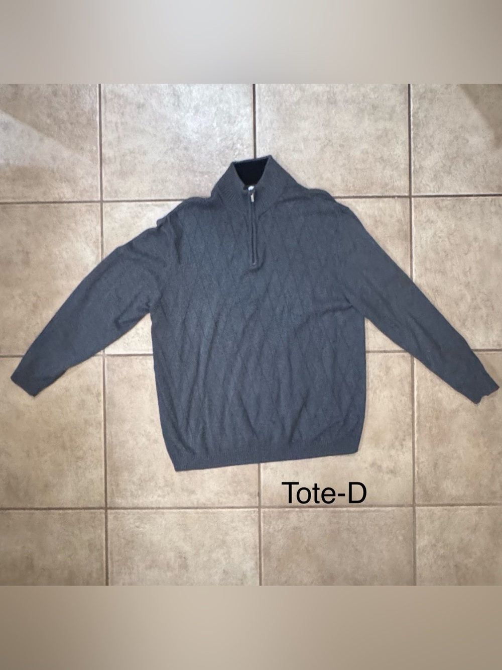 Claiborne Dark Gray Half-Zip Cable Knit Sweater